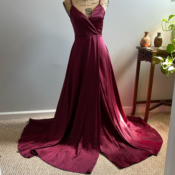 ode to love burgundy satin maxi dress Living A Dream Burgundy Red Satin Maxi Dress  Shop the Mint